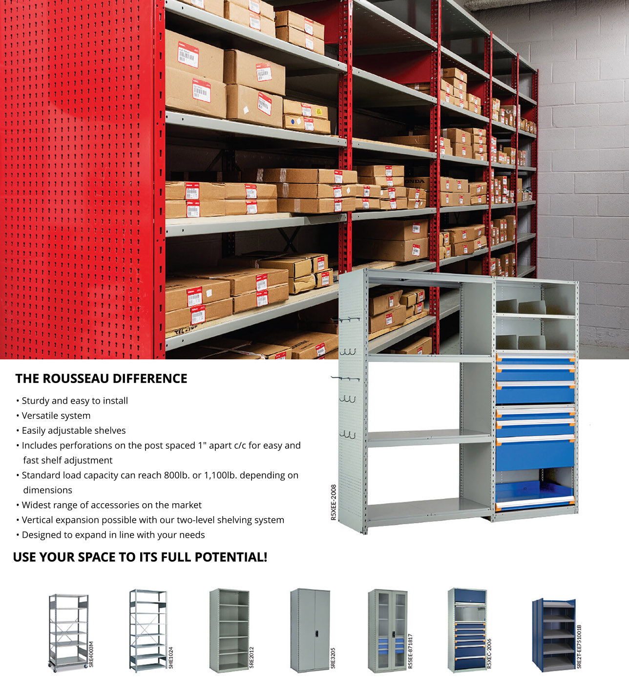 Industrial Shelving - Shelving with Modular Drawers